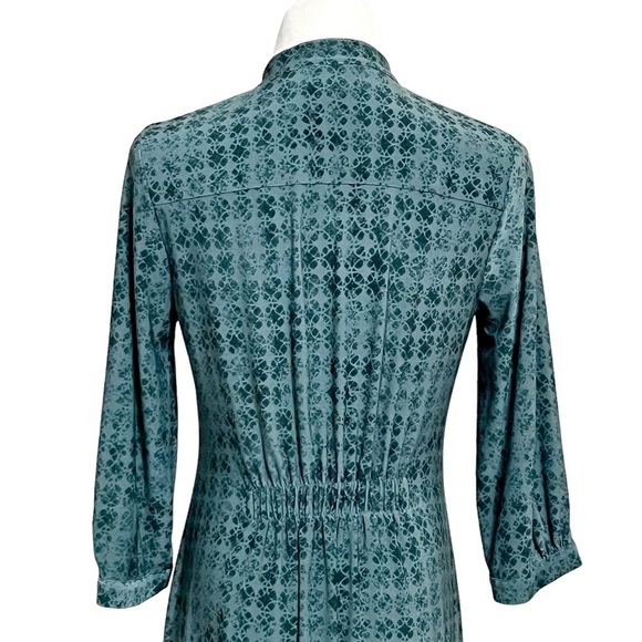 Simply Vera Vera Wang Green Patterned Dress with Tie Front Sz Med - Picture 4 of 10